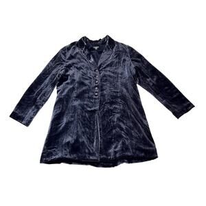 J.Jill Womens Large Velour Button Down Blouse Top Lightweight Blazer Whimsygoth